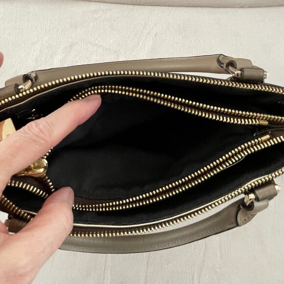 NWOT! COACH Mini "Borough Bag" in Metallic Leather w/ Removable Crossbody Strap - Picture 11 of 16